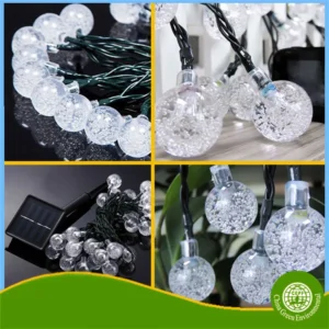 commercial solar string lights with bubble ball design