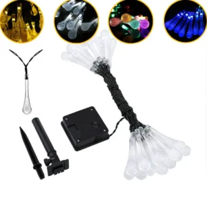 commercial solar string lights with water drop design