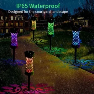 Multicolor lawn lights designed for the courtyard landscape, security outdoor lamps.