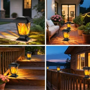 No wires,easy to install garden red lights for couryards,wallkways,fences and corridors.