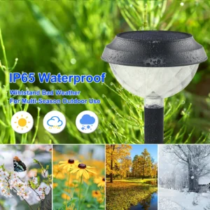 Rhombus-shaped solar lights for eco-friendly, weather-resistance include heat, rain and snow.