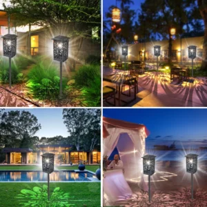 Solar decorative folding lamp for outdoor use such as gaeden courtyard beach and pathway.