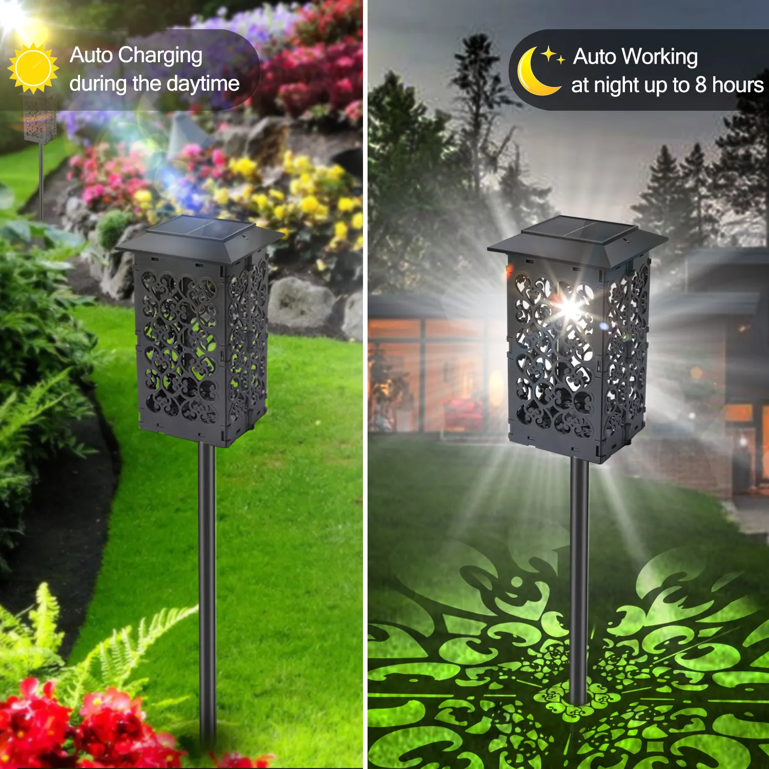 Sun powered foldable lamp auto charging 6-8 hours at the day and auto working 8-10 hours in the dark.