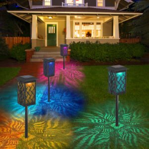 Solar decorative folding lamp for outdoor use such as gaeden sandy beach and camping.