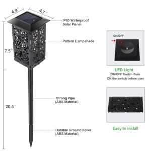 Folding lawn lihgt with IP65 waterproof solar panel on/off switch and durable ground spike