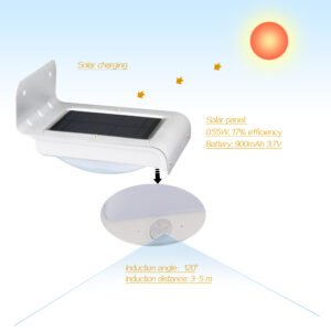 Solar wall lights with 120degrees induction angle, solar charging 6-8 hours