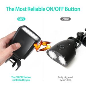 The barbecue light with a push-button switch prevents water droplets from accidentally touching it