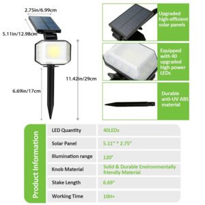 The size and functional parameters of solar lawn lights