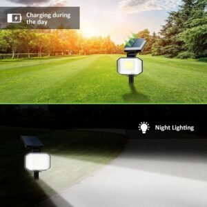 The light-controlled ground plug lamp charges automatically during the day and lights up automatically at night