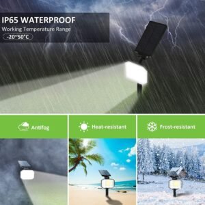 The solar ground socket lamp with IP65 water resistance is waterproof, dustproof, heat-resistant and cold-resistant