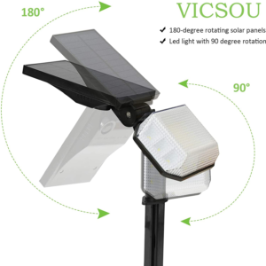The lamp head and solar panel of the solar lawn light are rotatable