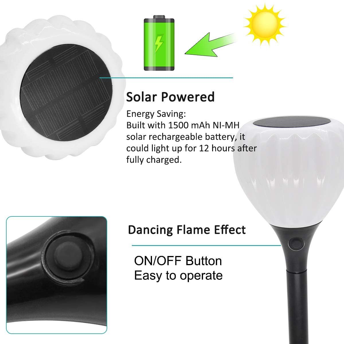 Solar Hot Air Balloon Flame Lamp - Waterproof Outdoor Decor - Image 3