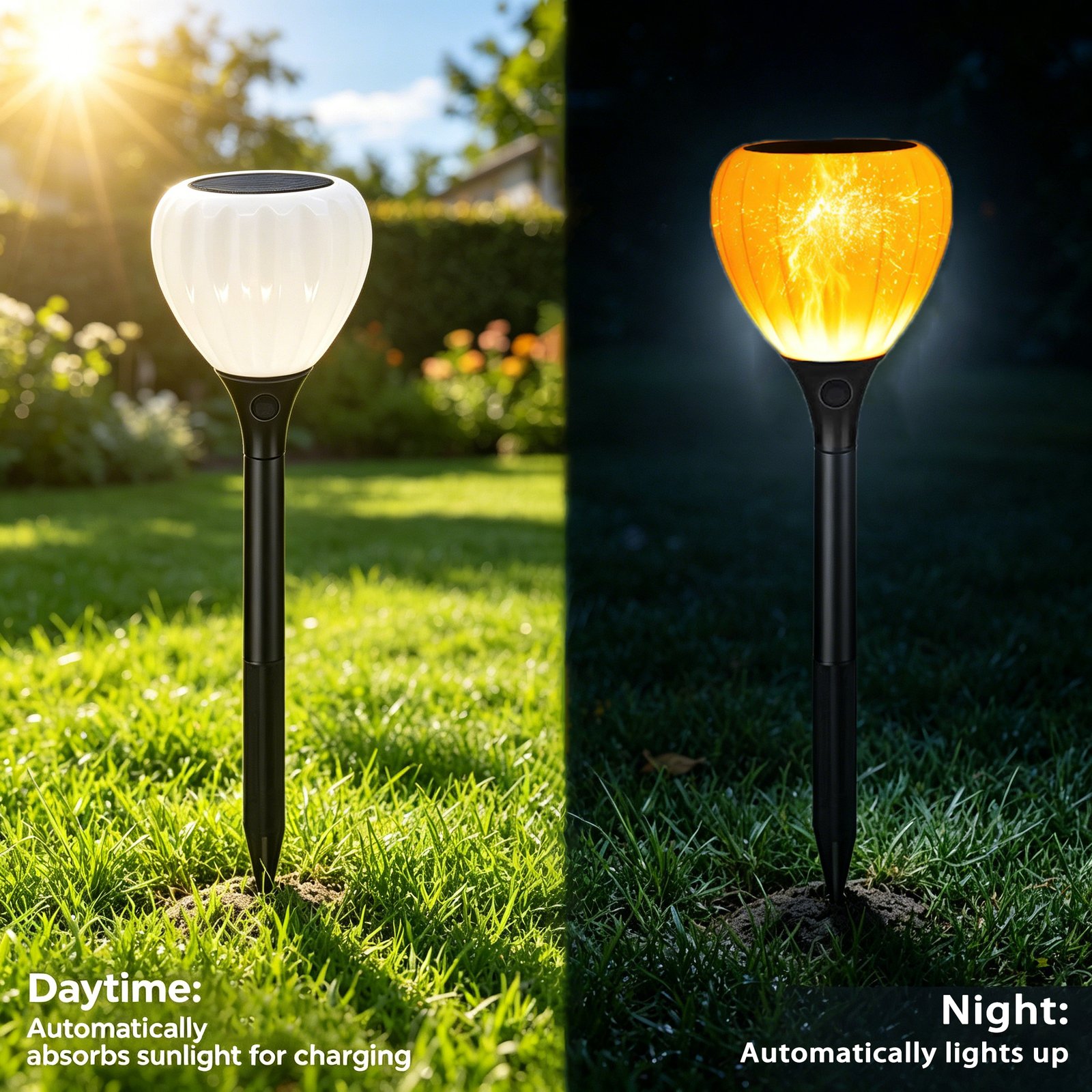 Light-controlled hot air balloon flame light: Automatically charges during the day and turns on automatically at night
