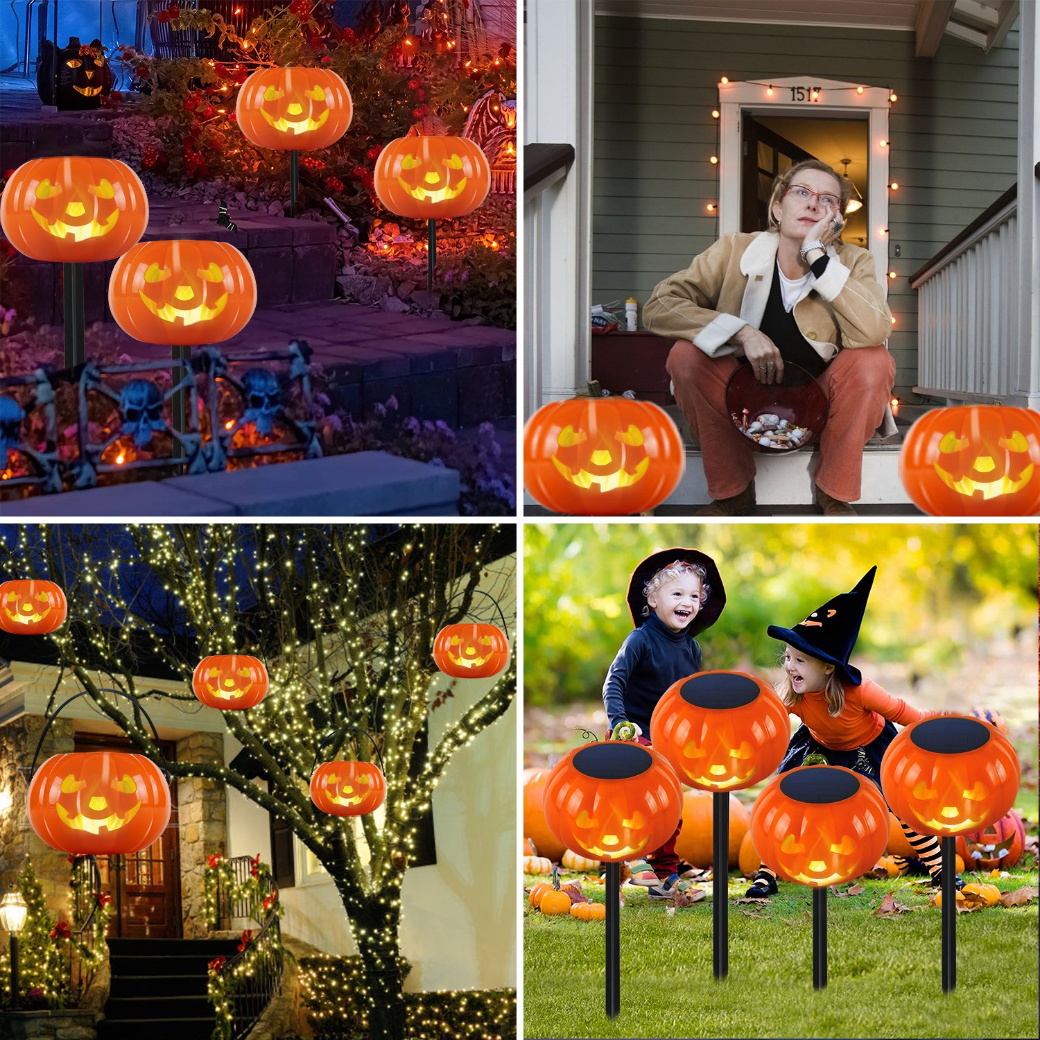 Solar Powered Pumpkin Flame Lamp for Garden Patio - Image 7
