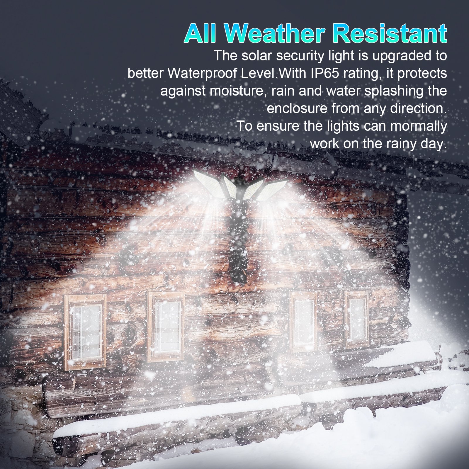 All-weather ready solar led wall light with IP65 waterproof
