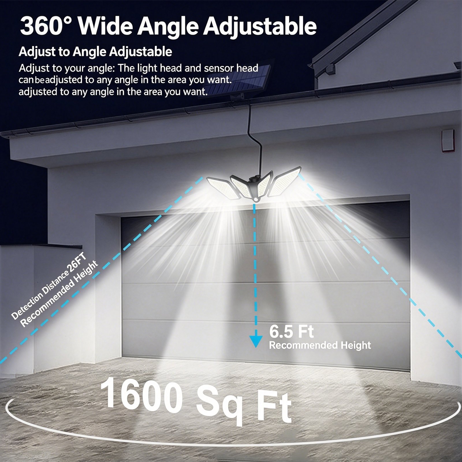 LED outdoor wall lamps with adjustable lamp heads provide uniform and bright light