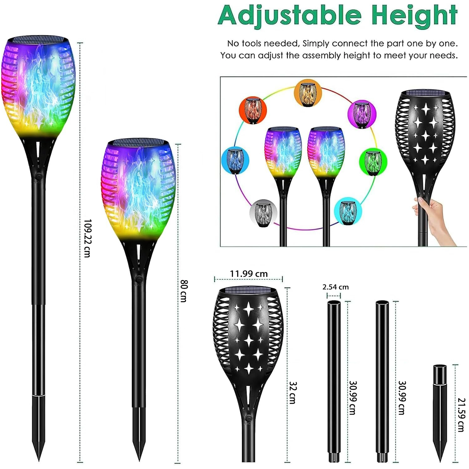Star-Pattern Multicolored Torch Lamp - Image 2